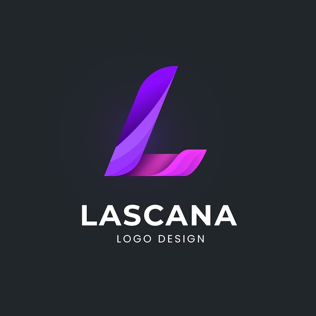 Gradient l letter logo template