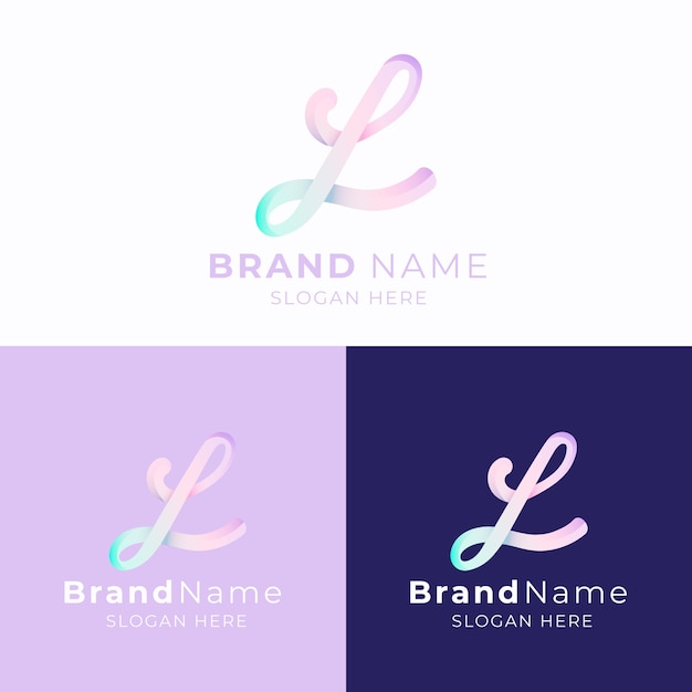 Free vector gradient l letter logo