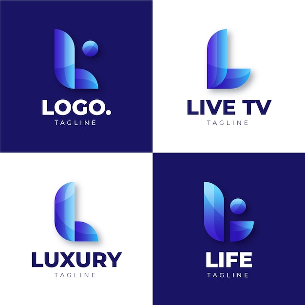 Free vector gradient l logo template