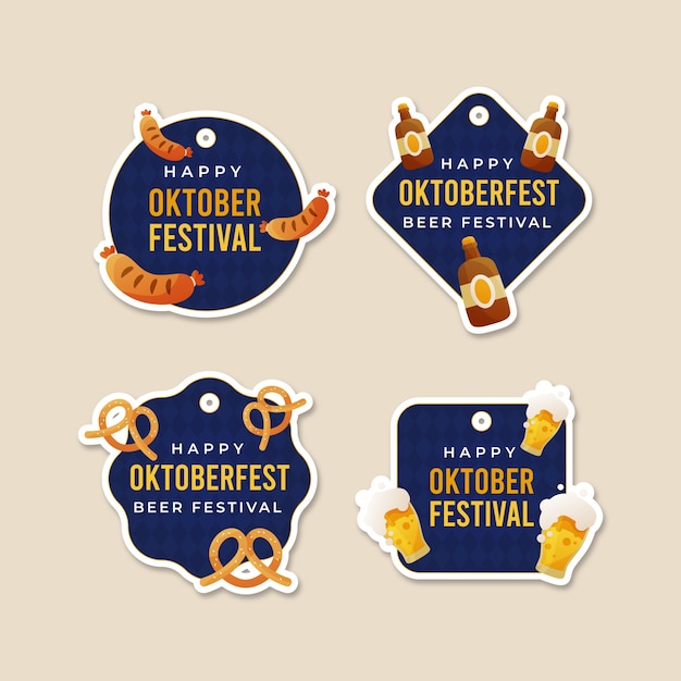 Gradient labels collection for oktoberfest festival