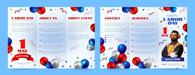 Gradient labor day brochure template