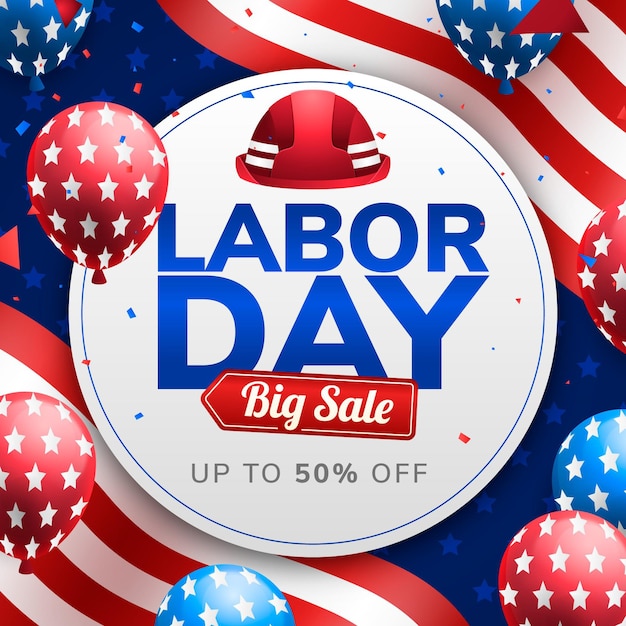 Free vector gradient labor day sale illustration