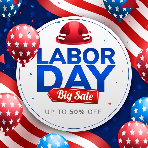 Gradient labor day sale illustration