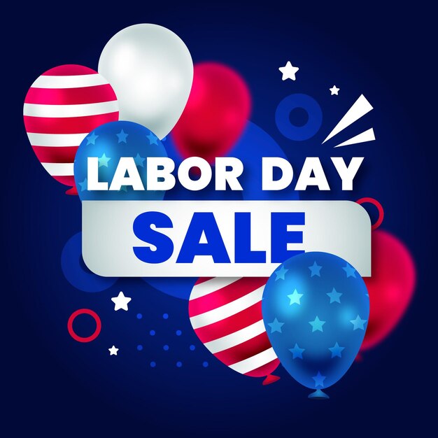 Gradient labor day sale illustration