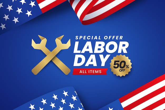 Gradient labor day sale illustration