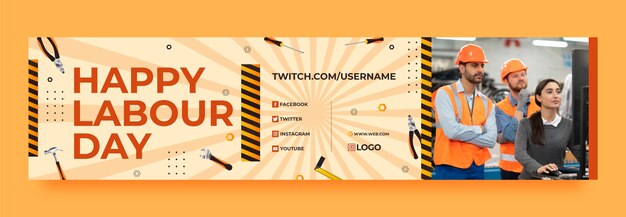 Gradient labor day twitch banner