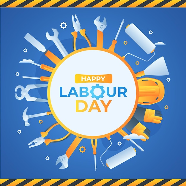 Gradient labour day illustration