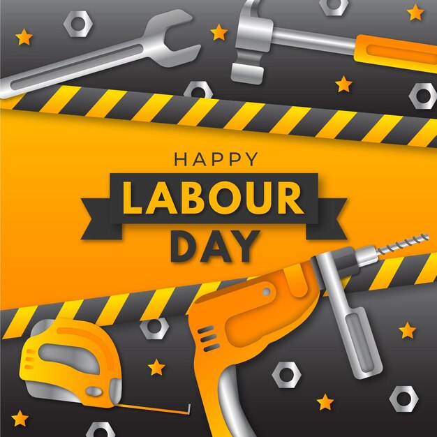 Gradient labour day illustration