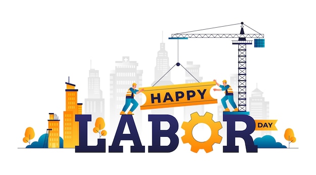 Free vector gradient labour day illustration