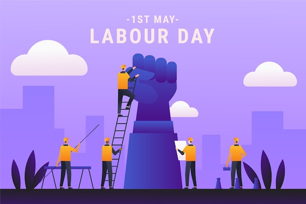 Gradient labour day illustration