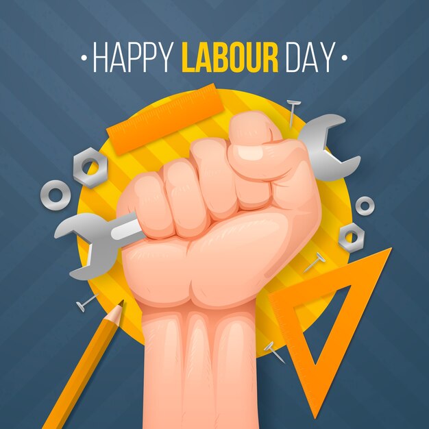 Gradient labour day illustration