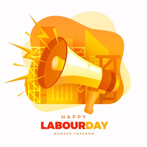 Gradient labour day illustration