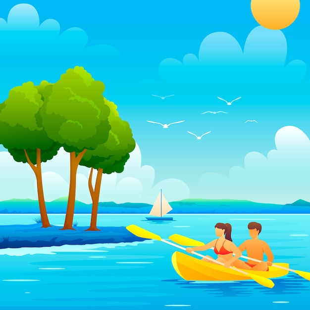 Бесплатное векторное изображение Иллюстрация градиентного озера балатон