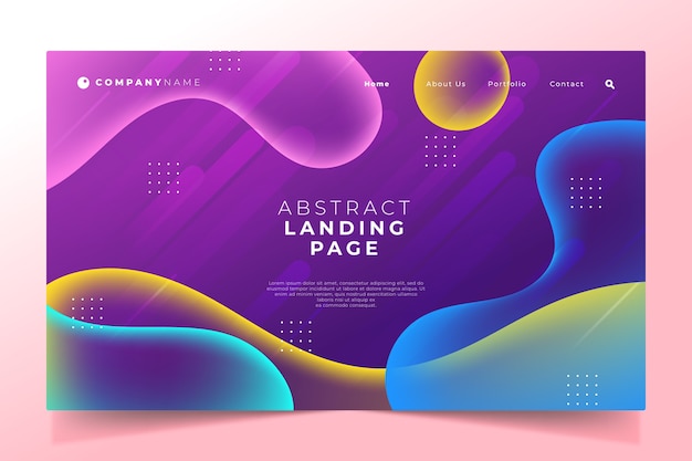 Gradient landing page template style