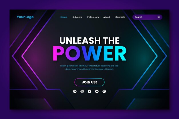 Gradient landing page template