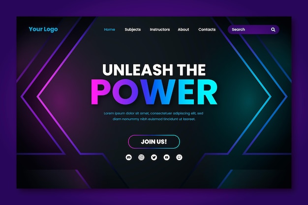 Gradient landing page template