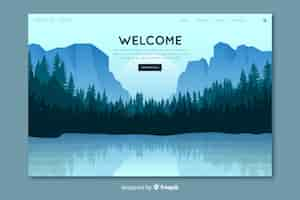 Free vector gradient landscape welcome landing page