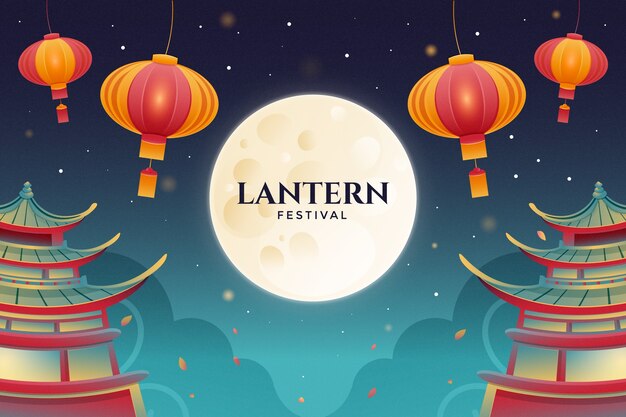 Gradient lantern festival background