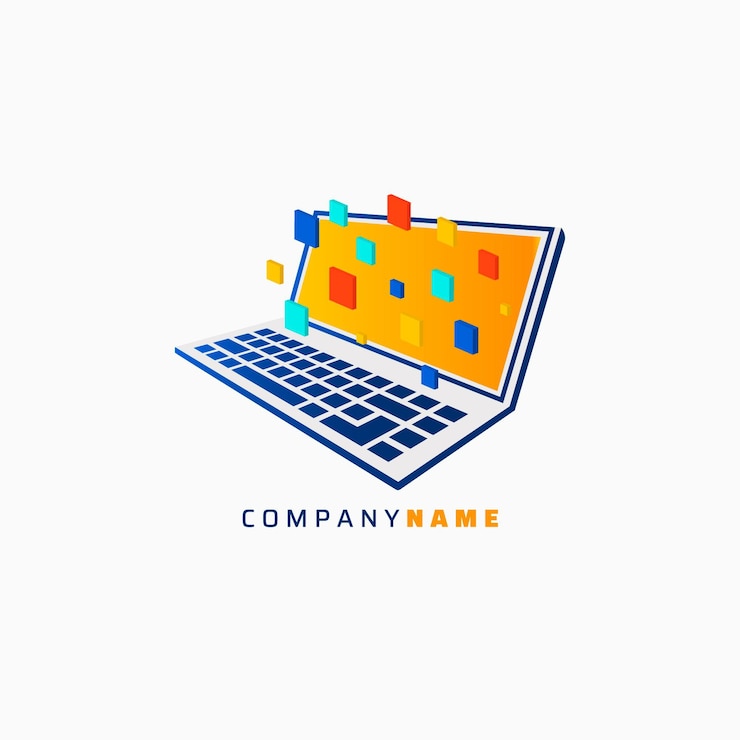 Free Vector gradient laptop logo template