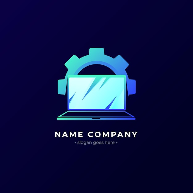 Gradient laptop logo template