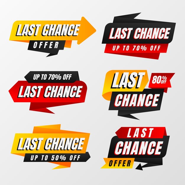 gradient last chance labels set