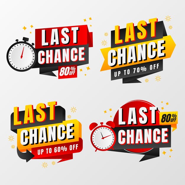 gradient last chance labels set