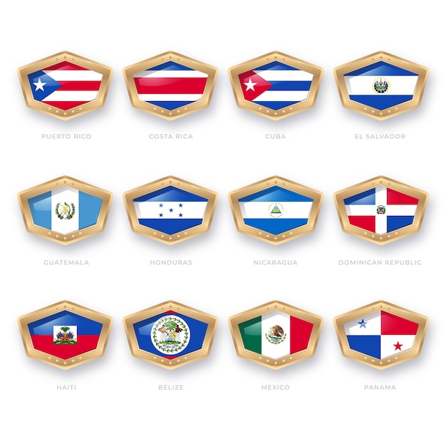 Free vector gradient latam flags illustration