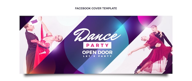 Gradient latin dance party social media cover template