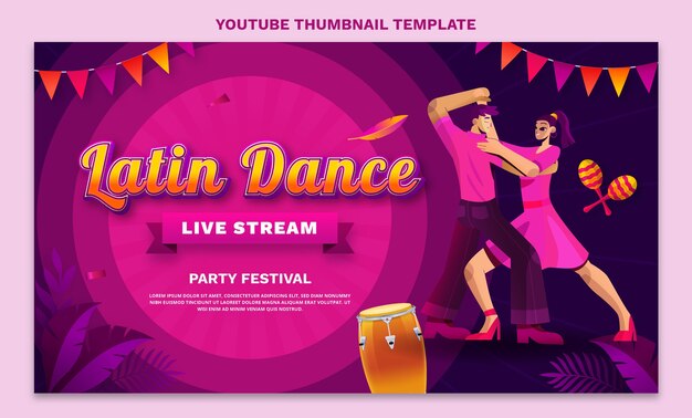 Gradient latin dance party template