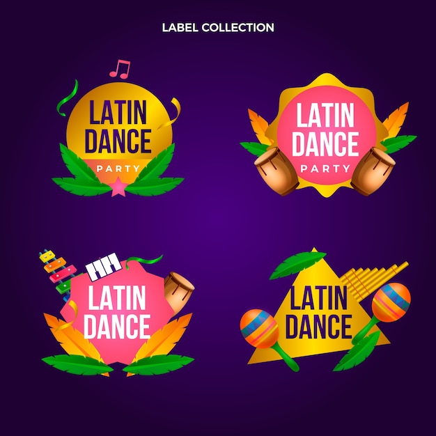 Free vector gradient latin dance party template