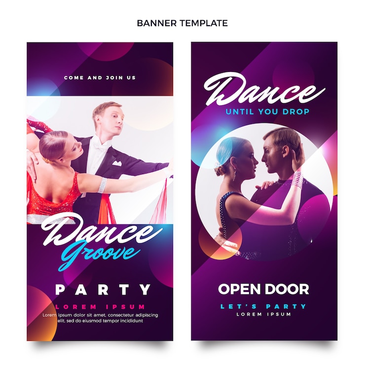 Free Vector gradient latin dance party vertical banners set