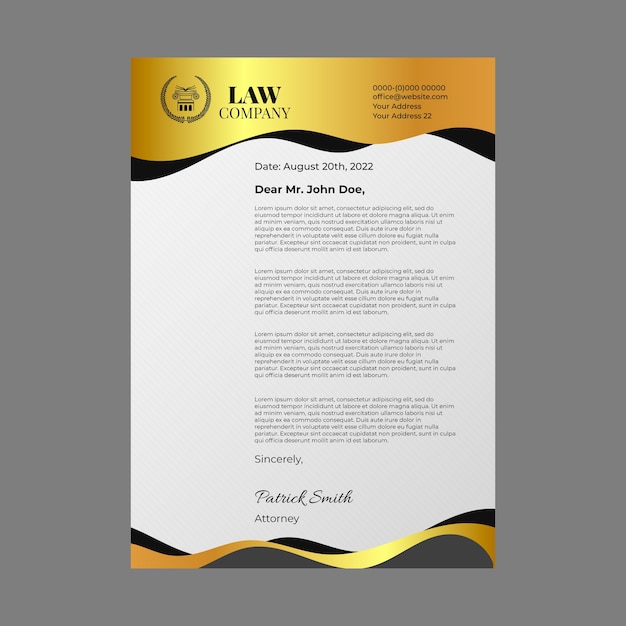 Free vector gradient law firm letterhead template