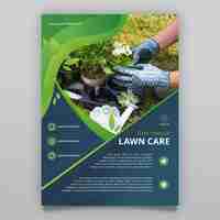 Free vector gradient lawn care flyer template