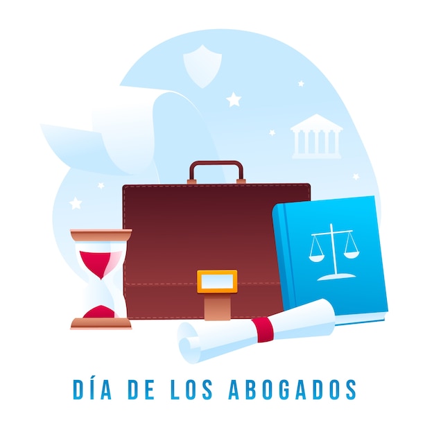 無料ベクター スペイン語での勾配弁護士の日のイラスト