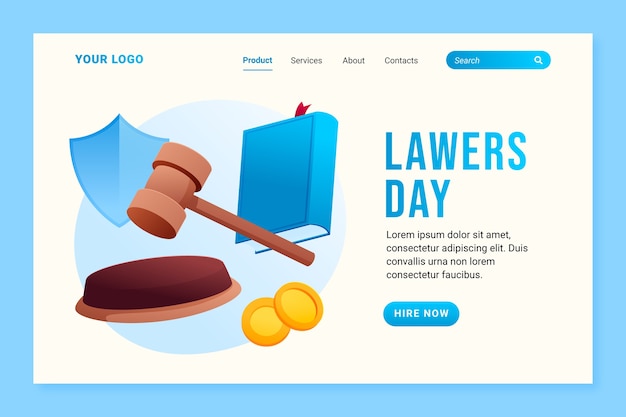 グラデーション弁護士の日のランディングページテンプレート