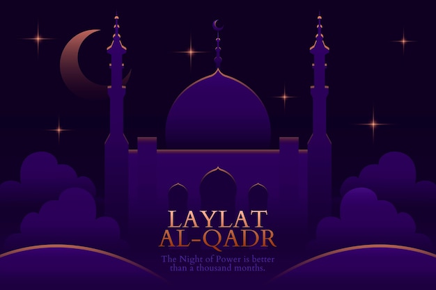 Free vector gradient laylat al-qadr illustration