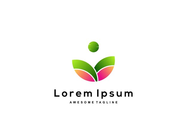 Коллекция логотипов градиентных листьев