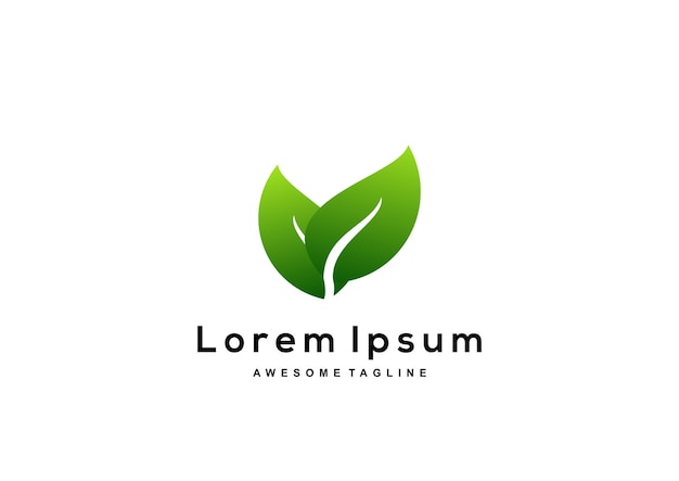 Gradient leaf logo collection