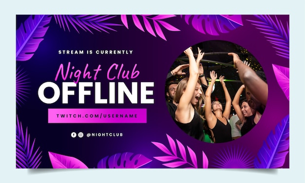 Free vector gradient leaves night club twitch background