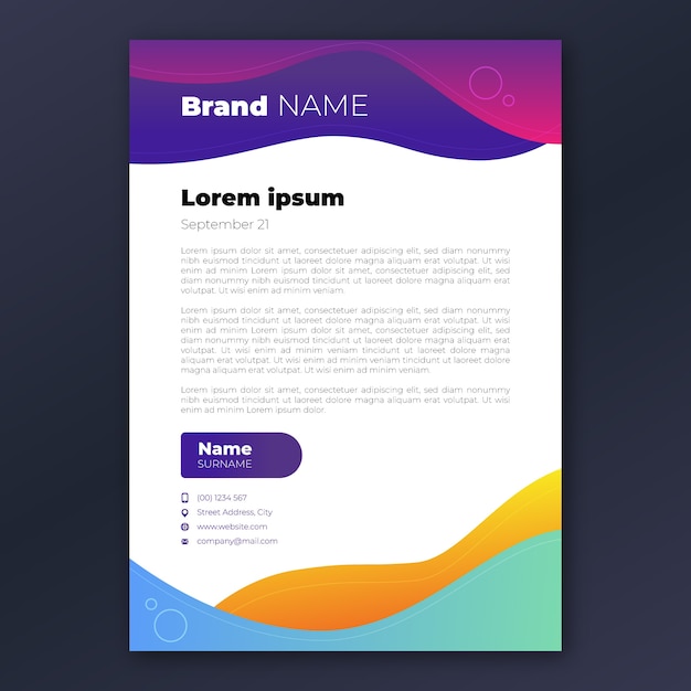 Free vector gradient letterhead design template