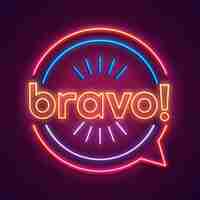 Free vector gradient lettering bravo message