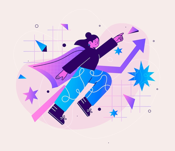 無料Vector グラデーション レベルアップ イラスト