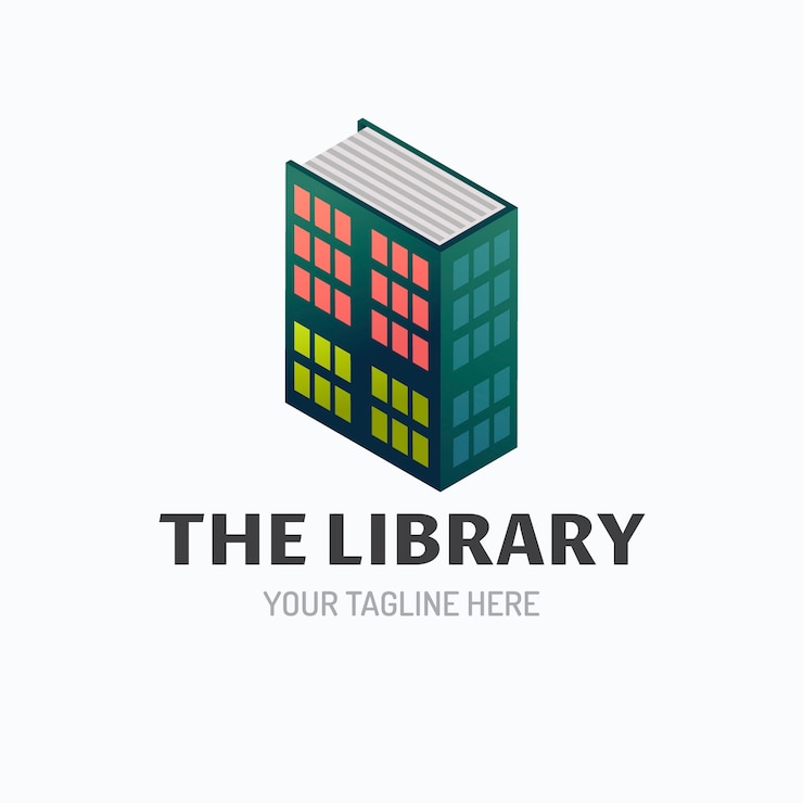 Free Vector gradient library logo template