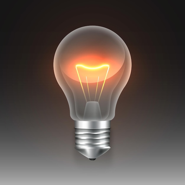 Free vector gradient light bulb with electricity