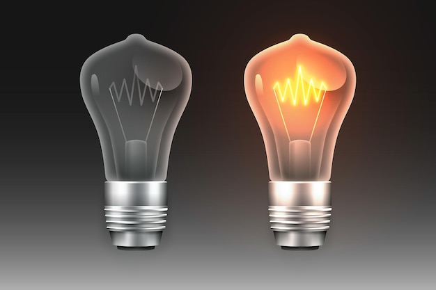 Free vector gradient light bulbs with electricity