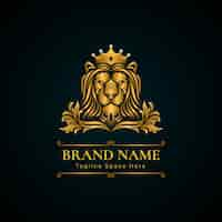 Free vector gradient lion with crown logo