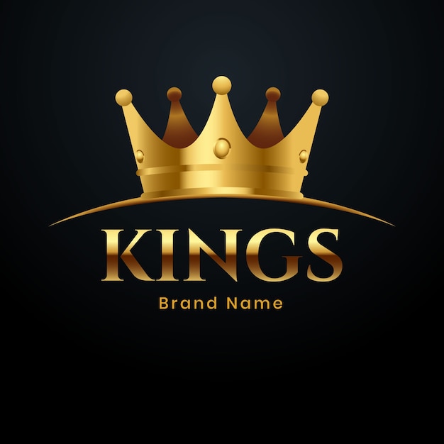 Free vector gradient lion with crown logo