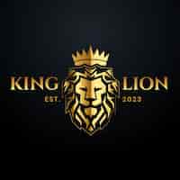Free vector gradient lion with crown logo