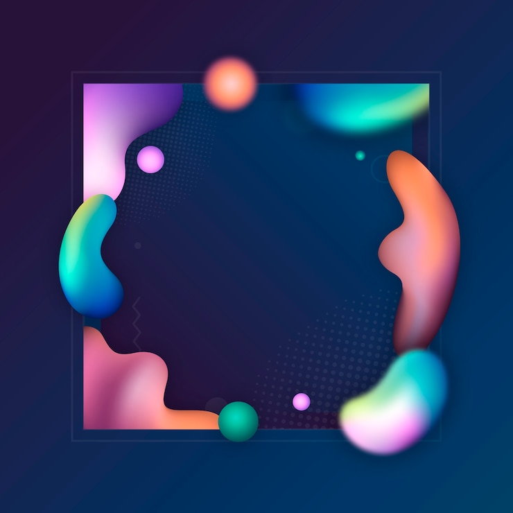 Free Vector gradient liquid abstract squared frame