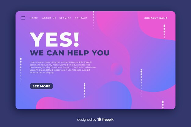 Gradient liquid effect landing page 